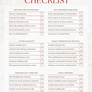 Wedding Planning Checklist