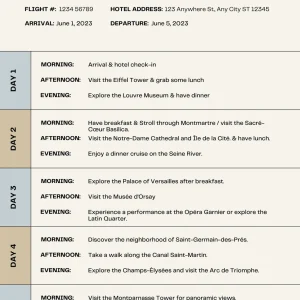 Travel Itinerary Template